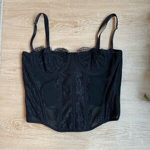 Elegant Black Lace Bustier